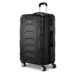 Wanderlite Luggage Trolley Set, ABS Hard Case, 28" Black, Lightweight, TSA Lock, 360° Wheels, 100L Capacity