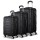 Wanderlite 3pc Luggage Trolley Set, ABS Hard Case, 20"/24"/28", Black, Lightweight, TSA Locks, Smooth Spinner Wheels