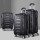 Wanderlite 3pc Luggage Trolley Set, ABS Hard Case, 20"/24"/28", Black, Lightweight, TSA Locks, Smooth Spinner Wheels