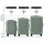 Wanderlite 3pc Luggage Set - Grey Green, Lightweight Hard Case, TSA Locks, 360° Dual Wheels, Sizes 20", 24", 28"