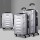 Wanderlite 3pc Luggage Trolley Set, ABS Hard Shell, Silver, 20/24/28", Lightweight, TSA Locks, 360° Spinner Wheels