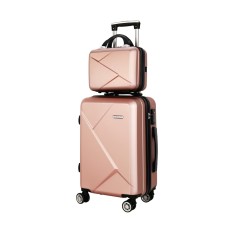 Wanderlite 2pc Luggage Set, ABS Hard Shell, 12" & 20", Rose Gold, Lightweight, TSA Lock, 360° Wheels, Travel Suitcase Wanderlite 2pc Luggage Set, ABS Hard Shell, 12" & 20", Rose Gold, Lightweight, TSA Lock, 360° Wheels, Travel Suitcase