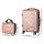 Wanderlite 2pc Luggage Set, ABS Hard Shell, 12" & 20", Rose Gold, Lightweight, TSA Lock, 360° Wheels, Travel Suitcase