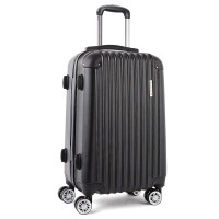Wanderlite Luggage Trolley Travel Set, ABS Hard Case, 28" Black, Lightweight, TSA Lock, Smooth 360° Dual Wheels