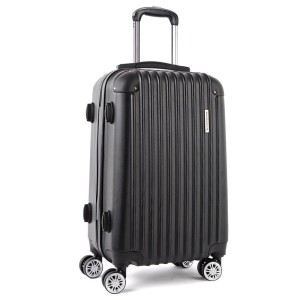 Wanderlite Luggage Trolley Travel Set, ABS Hard Case, 28" Black, Lightweight, TSA Lock, Smooth 360° Dual Wheels