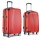 Wanderlite 2pc Luggage Trolley Set, ABS Hard Case, 20" & 28", Red, Lightweight, TSA Lock, Dual Wheels, Travel Ready