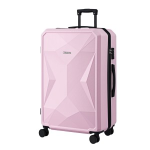 Wanderlite 28" Pink Hardshell Luggage Trolley – Lightweight ABS, 360° Spinner Wheels, TSA Lock, 100L Capacity