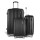 Wanderlite Luggage Set 3pc, ABS Hardcase, 20" 24" 28" Suitcase, Black, Lightweight, Secure Travel Trolley Spinner