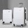 Wanderlite 2pc Luggage Trolley Set, ABS Hard Case, 20" & 28", White, Lightweight, TSA Lock, Dual Wheels Spinner