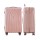 Wanderlite 3pc Luggage Trolley Set, ABS Hard Shell, 20" 24" 28", Pink, TSA Locks, Lightweight Travel Suitcase