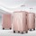 Wanderlite 3pc Luggage Trolley Set, ABS Hard Shell, 20" 24" 28", Pink, TSA Locks, Lightweight Travel Suitcase