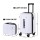 Wanderlite 2 Piece White Trunk Luggage Set 12" & 20" ABS Hard Shell Suitcases with 360° Spinner Wheels & TSA Lock