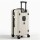 Wanderlite 28-inch Trunk Luggage 5-Wheel Spinner TSA Lock Built-in USB Type-C 90L Smoky White ABS PC
