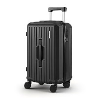 Wanderlite 20-inch Trunk Carry On Luggage 50L ABS Hard Shell Spinner TSA Lock Black Reinforced 360° Wheels 3/7 Split