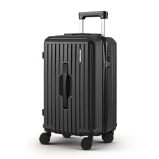 Wanderlite 20-inch Trunk Carry On Luggage 50L ABS Hard Shell Spinner TSA Lock Black Reinforced 360° Wheels 3/7 Split