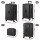 Wanderlite 4pcs Trunk Luggage Suitcase Set Black ABS, 12" 20" 24" 28" TSA Lock, Spinner Wheels, Smart Compartments