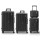 Wanderlite 4pcs Trunk Luggage Suitcase Set Black ABS, 12" 20" 24" 28" TSA Lock, Spinner Wheels, Smart Compartments