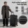 Wanderlite 4pcs Trunk Luggage Suitcase Set Black ABS, 12" 20" 24" 28" TSA Lock, Spinner Wheels, Smart Compartments