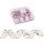 Jingle Jollys 34pc Christmas Decor Set: 20M Ribbon & 33 Shatterproof Ornaments in Pink, White, Gold for Festive Elegance