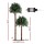 Jingle Jollys 1.5m+1m LED Christmas Palm Tree with Pine Needles, Metal Stand, Easy Setup, Tropical Xmas Decor