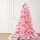Jingle Jollys 6FT Pink Christmas Tree with Snow Flocked Leaves, 810 PVC & PE Tips, Sturdy Metal Stand, Easy Setup