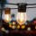 77m Outdoor Solar Festoon String Lights, 80 Warm White S14 LED Bulbs, 4 Modes, USB Rechargeable, Party Decor