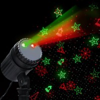 Jingle Jollys Laser Light Projector Outdoor Christmas Lights, Red and Green, Water-Resistant, Remote, 200m² Coverage