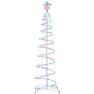 Jingle Jollys 1.8m RGB LED Christmas Tree with 100 Lights, Bluetooth Control, Durable Steel Frame, Indoor & Outdoor Use