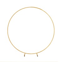 2M Round Metal Backdrop Stand for Weddings, Parties, Flower or Balloon Display, Gold or White, Easy Setup, Stable Frame