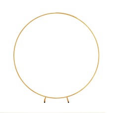 2M Round Metal Backdrop Stand for Weddings, Parties, Flower or Balloon Display, Gold or White, Easy Setup, Stable Frame