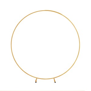 2M Round Metal Backdrop Stand for Weddings, Parties, Flower or Balloon Display, Gold or White, Easy Setup, Stable Frame