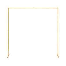 2M Gold Metal Backdrop Stand for Wedding Party, Flower Balloon Display, Easy Assembly, Stable Frame, Elegant Décor