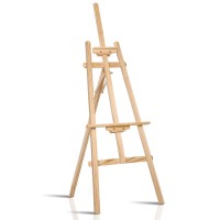 Artiss 147cm Pine Wood Floor Easel – Classic A-Frame, Adjustable Height & Tilt, Sturdy, Lightweight, Folds Flat