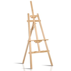 Artiss 147cm Pine Wood Floor Easel – Classic A-Frame, Adjustable Height & Tilt, Sturdy, Lightweight, Folds Flat