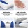 Seamanship Folding Boat Seats, Premium Plastic & UV-Resistant PVC, 13cm Padding, White/Blue, Set of 2 with Swivel Base