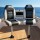 Seamanship 2X Folding Boat Seats with 2 Adjustable 55–75cm Gas Lift Swivel Pedestals High Back Grey Black