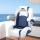 Seamanship Reclining Captain Boat Seat, 90°-155° Recline, 19cm Thick Marine-Grade PVC, 136kg, Deep Blue, 65x
