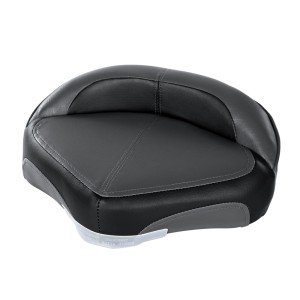 Seamanship Stand Up Lean Boat Seat, PVC, 8cm Padding, Black/Charcoal, Saltwater & UV Resistant, Swivel Base, 38x28x14