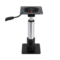 Seamanship Adjustable Boat Seat Pedestal 34-46cm Gas Lift, 360° Swivel, Aluminium Steel, 181kg Capacity, Black