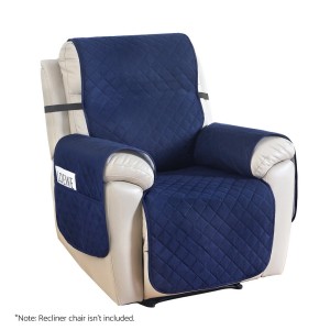 Artiss Navy Recliner Chair Cover - Water Resistant, Diamond-Quilted Microfibre, 1-Seater, 168x203cm, Machine Washable