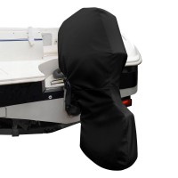 Seamanship 600D Marine Outboard Motor Cover 100-150HP, Black | UV & Water-Resistant Protection | Double Zipper Design
