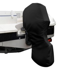 Seamanship 600D Marine Outboard Motor Cover 100-150HP, Black | UV & Water-Resistant Protection | Double Zipper Design