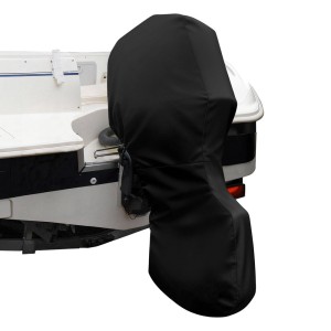 Seamanship 600D Marine Outboard Motor Cover 100-150HP, Black | UV & Water-Resistant Protection | Double Zipper Design