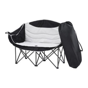 Weisshorn Double Folding Moon Chair, 240KG Capacity, 600D Oxford Fabric, Iron Frame, Portable for Outdoor Use