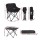 Weisshorn 3-Piece Folding Camping Set with Aluminium Table and Two Steel Frame Chairs Portable Picnic Outdoor