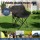 Weisshorn 3-Piece Folding Camping Set with Aluminium Table and Two Steel Frame Chairs Portable Picnic Outdoor