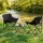 Weisshorn 3-Piece Folding Camping Set with Aluminium Table and Two Steel Frame Chairs Portable Picnic Outdoor