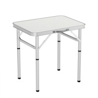 Weisshorn Folding Camping Table 60cm Adjustable Height Aluminium Portable Picnic Table with MDF Top 25kg