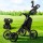 Everfit Foldable 4 Wheel Golf Buggy Trolley, Aluminium, Adjustable Handle, Mesh Net, Umbrella Stand, 116x65x109cm