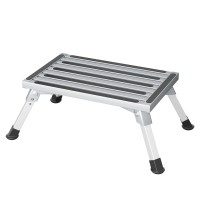 Weisshorn Aluminium Folding Caravan Step Stool - Lightweight, Non-Slip, 200kg Capacity, Portable for RVs & Outdoor Use